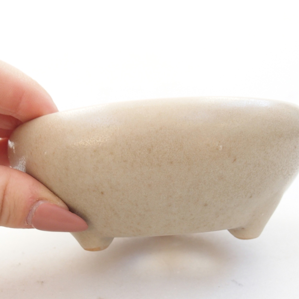 kerámia bonsai tál 10 x 10 x 5 cm, bézs színű