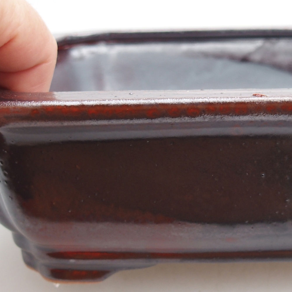 kerámia bonsai tál 27 x 21 x 7 cm, fekete-piros színben