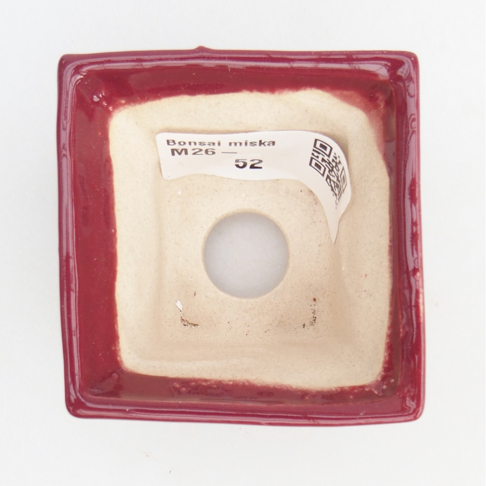 Mini bonsai tál 5,5 x 5,5 x 4 cm, bordó színben