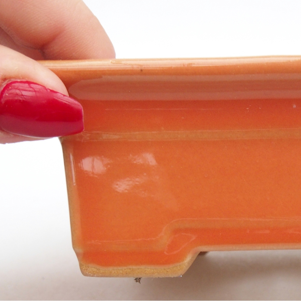 kerámia bonsai tál 11 x 8,5 x 4 cm, narancssárga