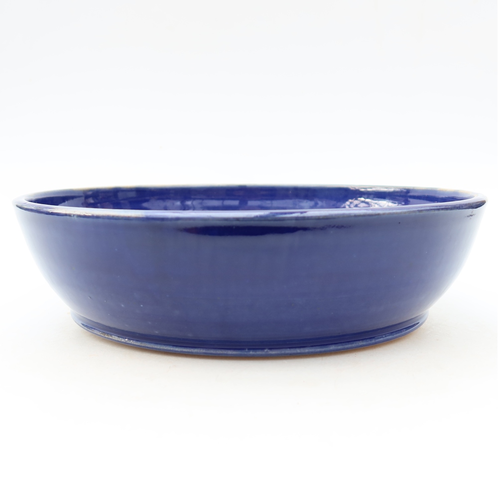 kerámia bonsai tál 23 x 23 x 6 cm, kék színben