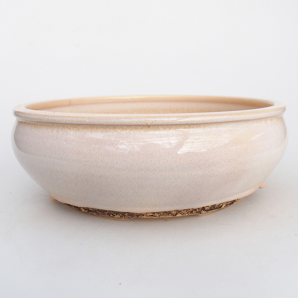 Kerámia bonsai tál 21,5 x 21,5 x 7,5 cm, bézs színben