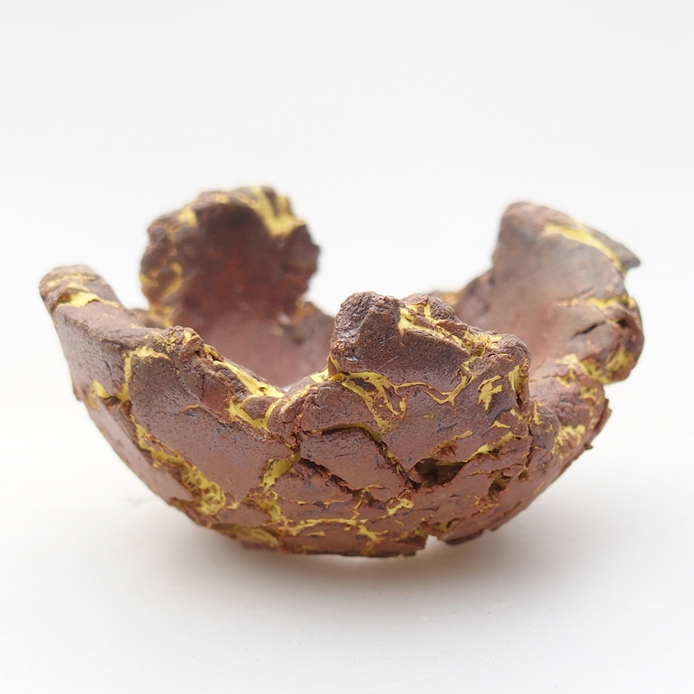 Kerámia kagyló 5,5 x 5 x 4 cm , sárga színű