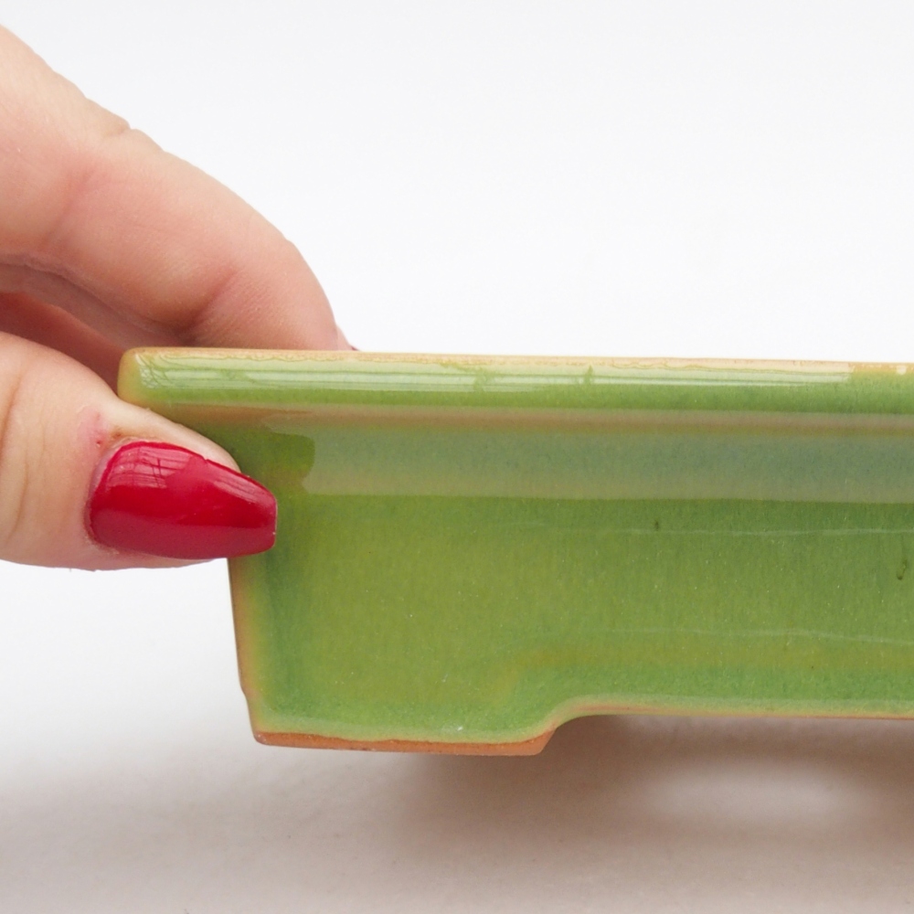 kerámia bonsai tál 13 x 10 x 4 cm, zöld