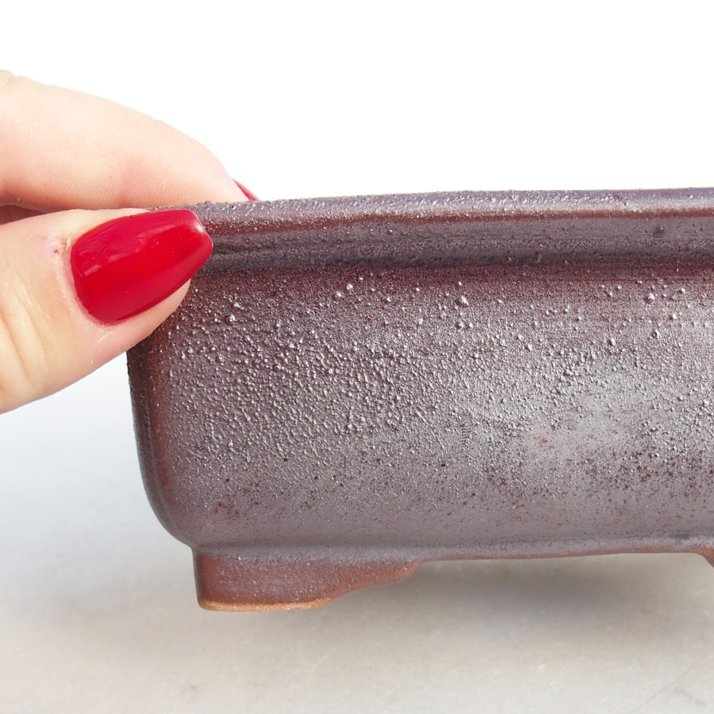 Kerámia bonsai tál 12 x 9,5 x 5 cm, fém színben