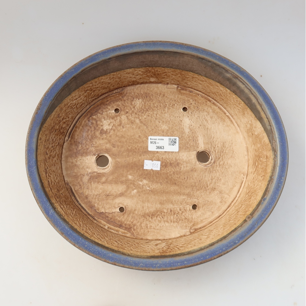 Kerámia bonsai tál, 31 x 28,5 x 7 cm, kék színű