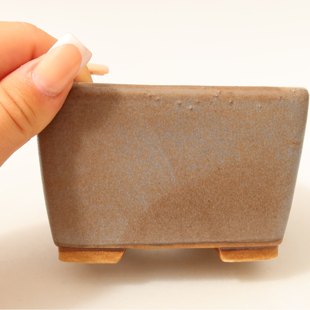 Kerámia bonsai-tál, 10,5 x 10,5 x 7 cm, kék színű