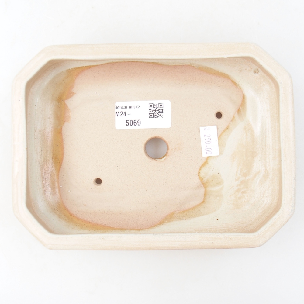kerámia bonsai tál 18,5 x 13,5 x 4 cm, bézs színben