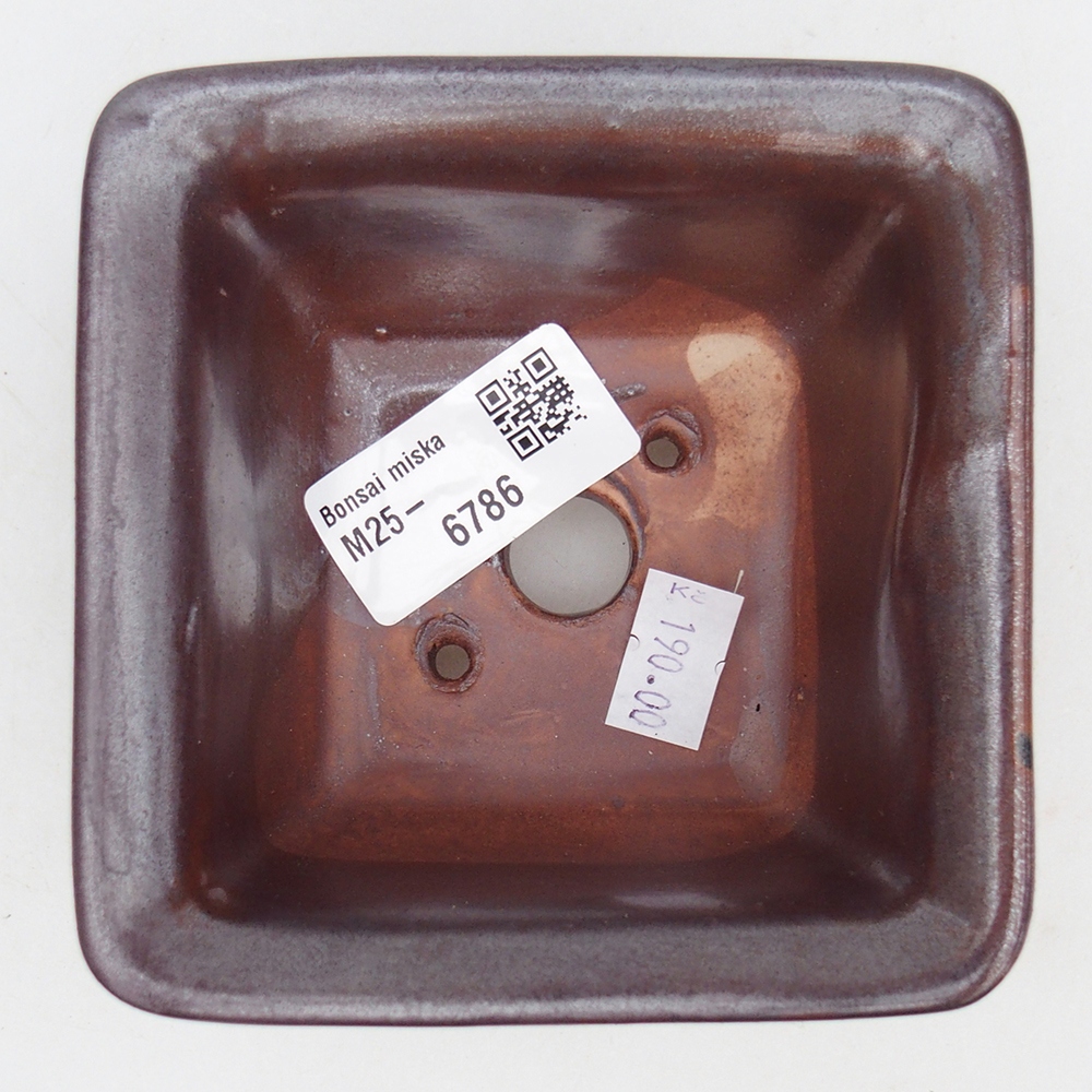 kerámia bonsai tál 10 x 10 x 6 cm, bordó
