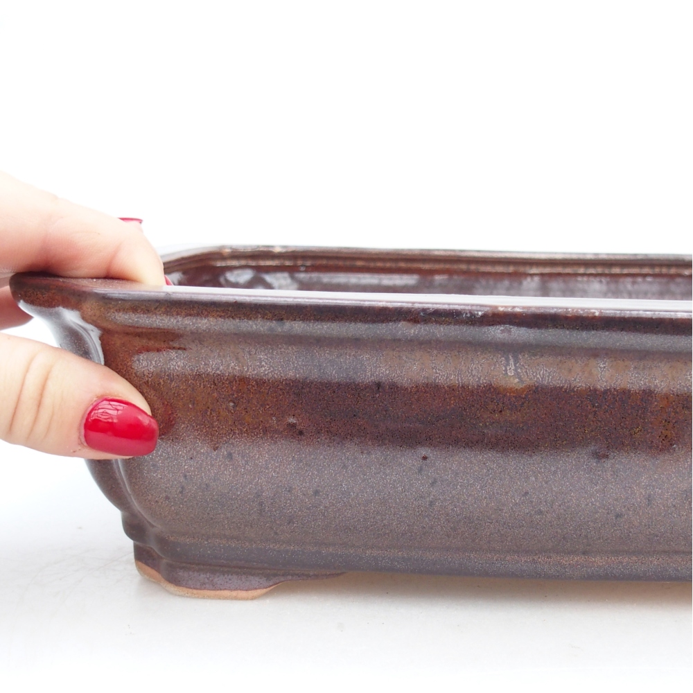 kerámia bonsai tál 27,5 x 22 x 7 cm, barna