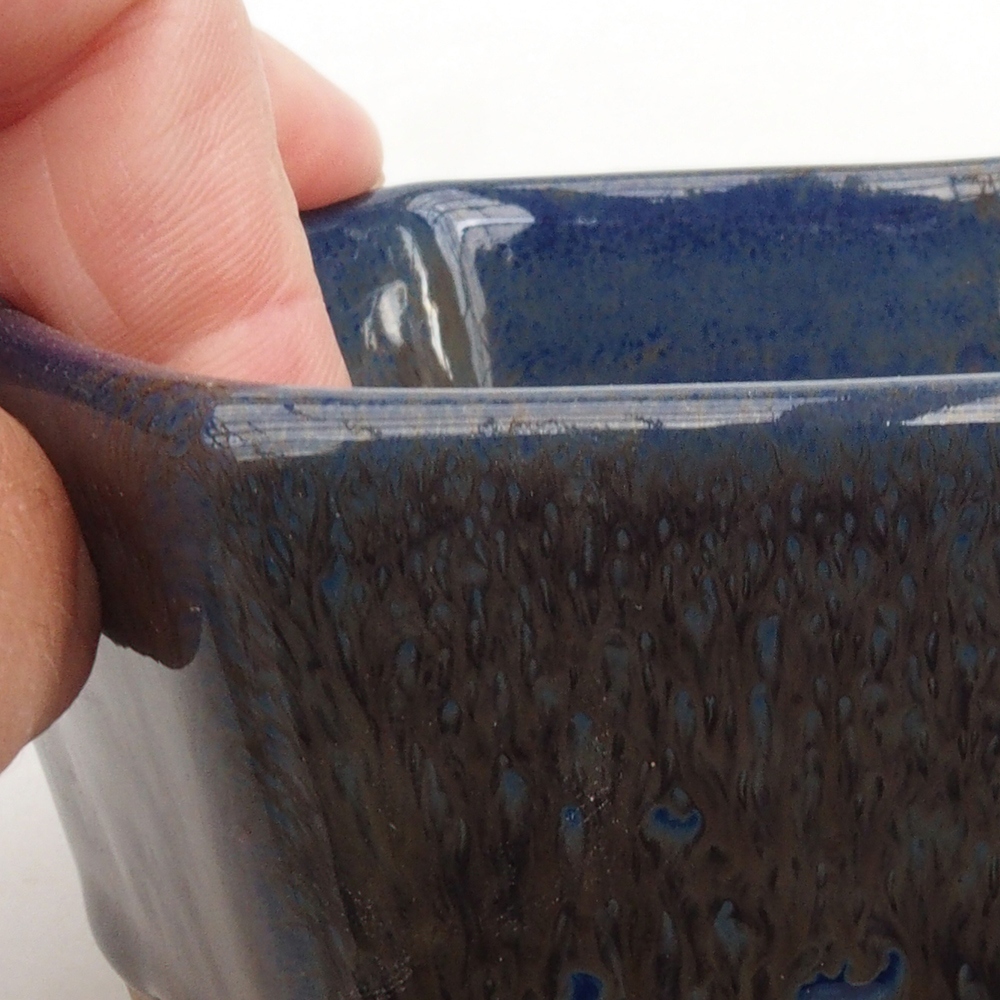 kerámia bonsai tál 9,5 x 9 x 4,5 cm, kék színben