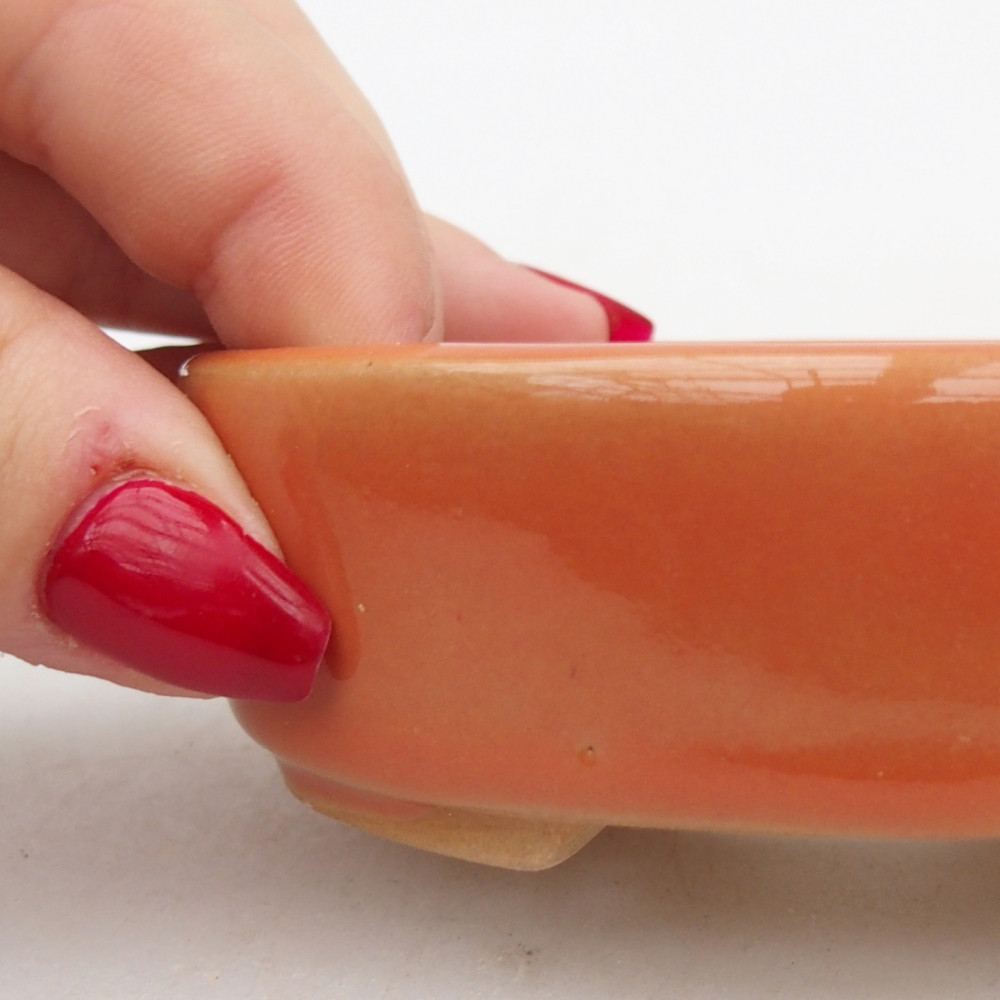 kerámia bonsai tál 9,5 x 8 x 3 cm, narancssárga