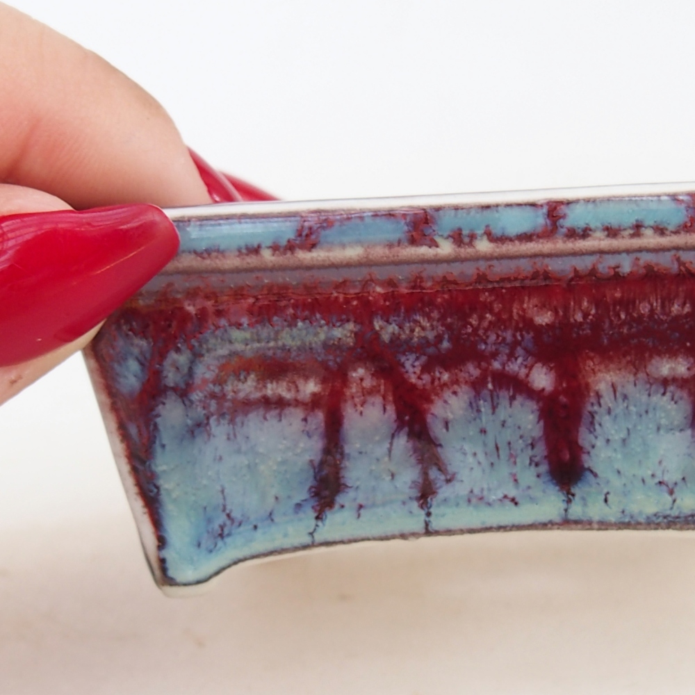 Mini bonsai tál 7,5 x 6 x 3 cm, bordó színű