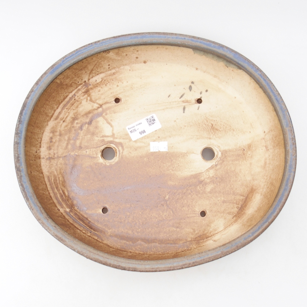 kerámia bonsai tál 31,5 x 27,5 x 6 cm, kék színben