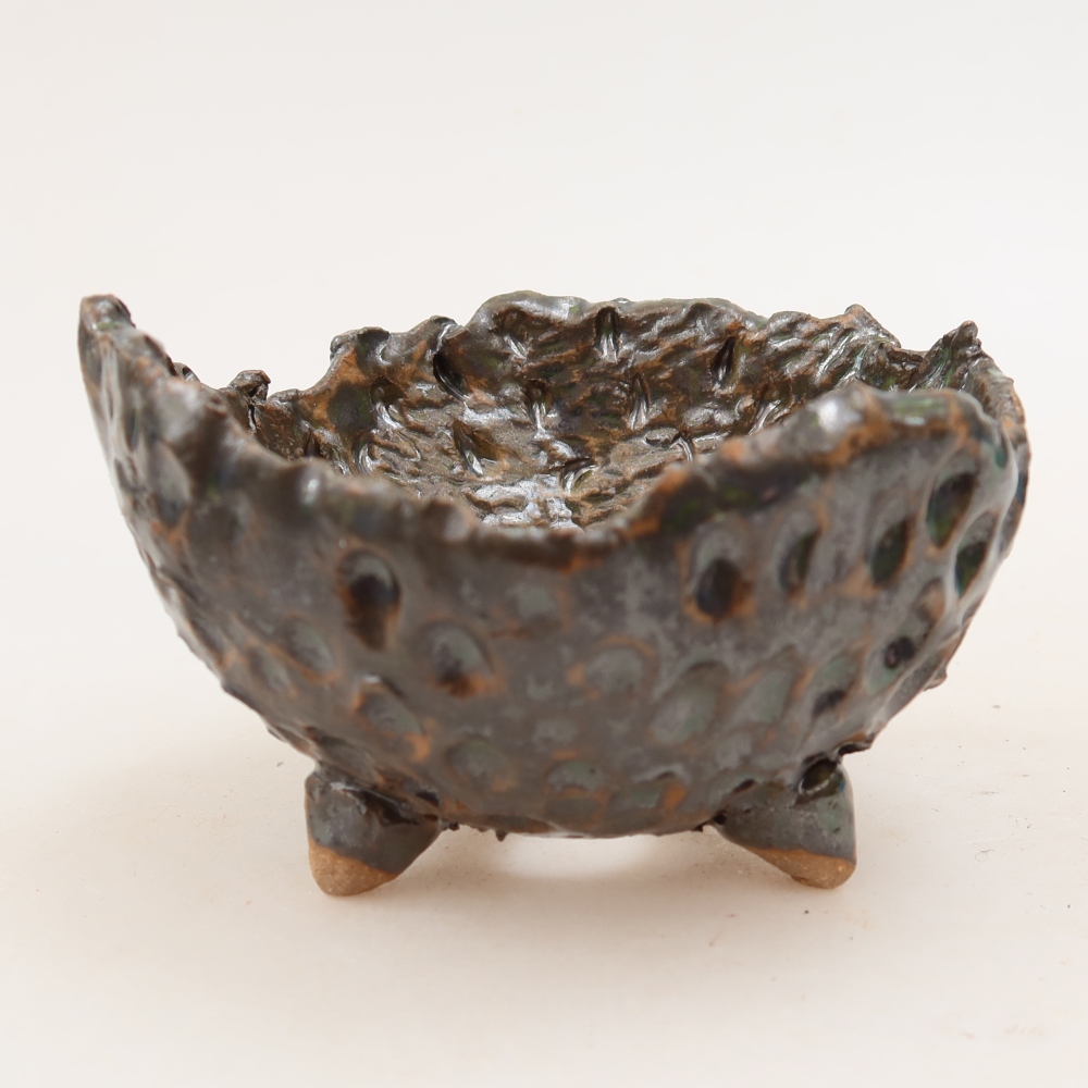 Kerámia héj  10 x 9,5 x 6 cm, szín: barnazöld