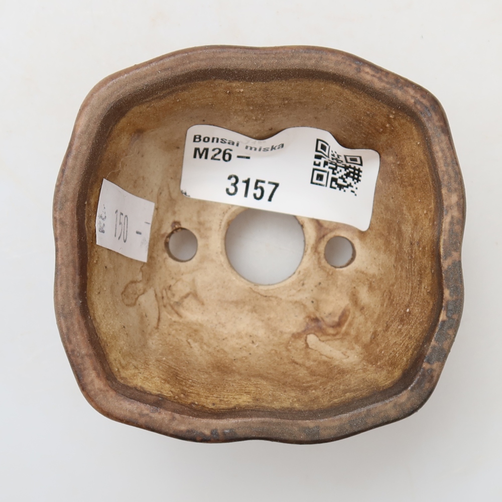 Kerámia bonsai tál, 7 x 7 x 3,5 cm, rózsaszín