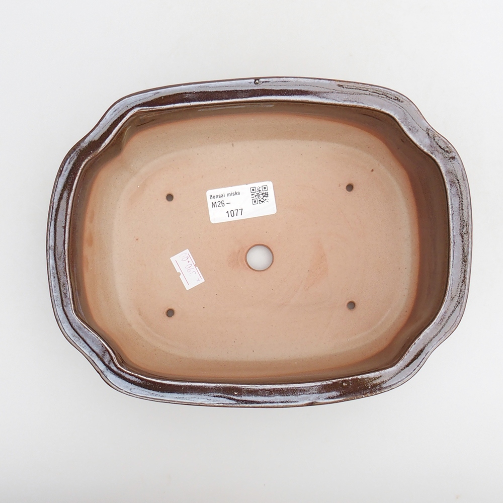 kerámia bonsai tál 22 x 16,5 x 7 cm, barna