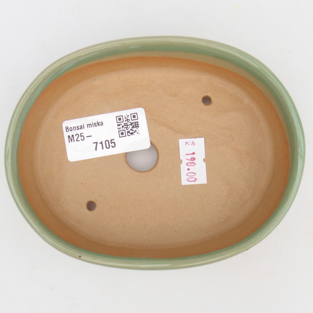 kerámia bonsai tál 12,5 x 10 x 3,5 cm, zöld