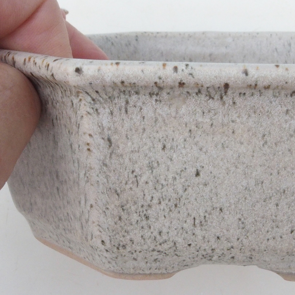 Bonsai tál H13 - 12,5 x 12,5 x 4,5 cm. - bézs színű