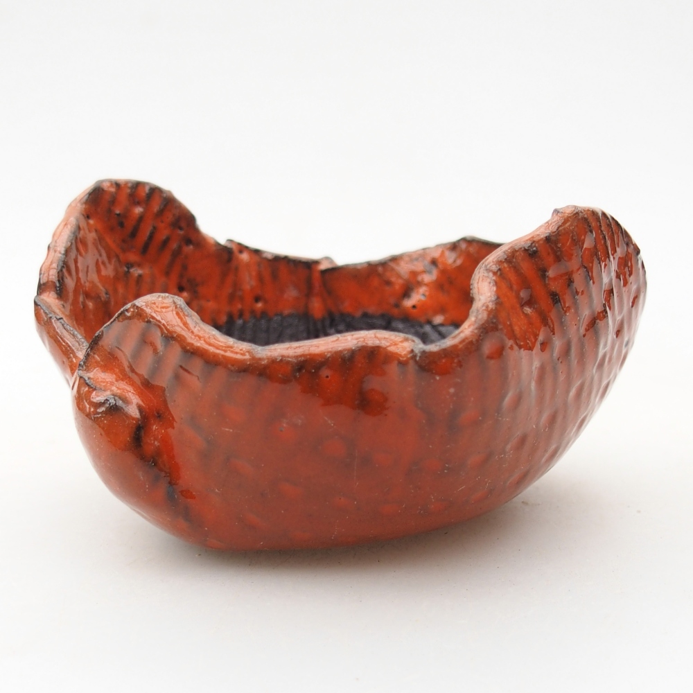 Kerámia kagyló 8,5 x 8,5 x 5 cm , narancssárga színű