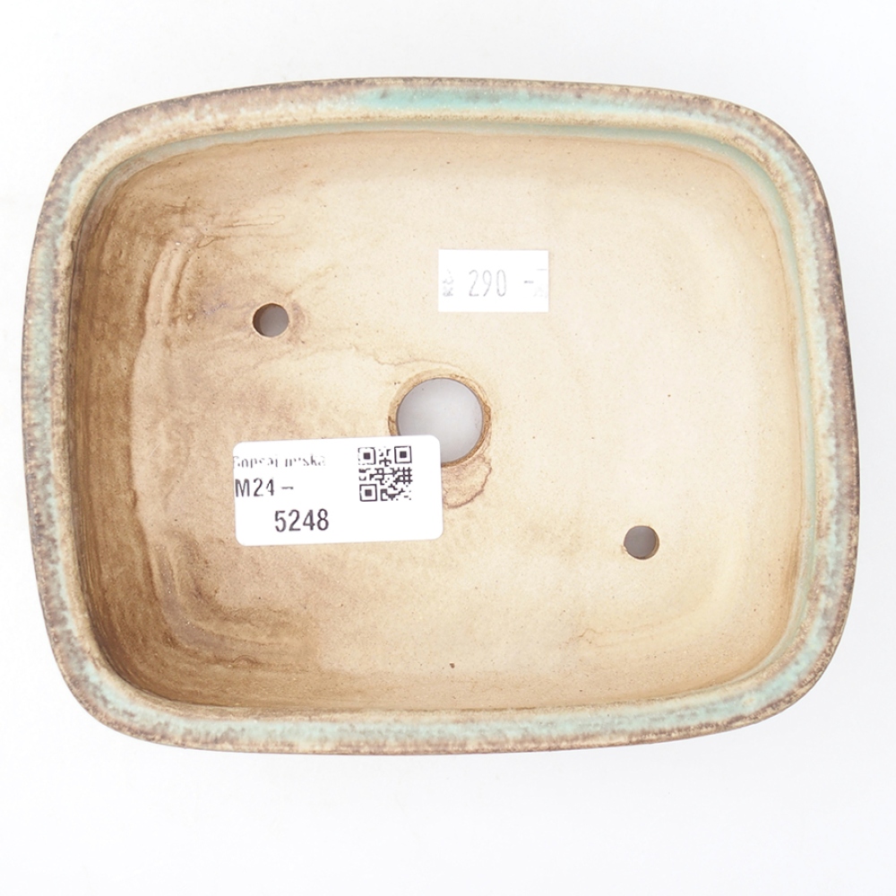 Kerámia bonsai tál 14,5 x 11,5 x 4 cm, zöld