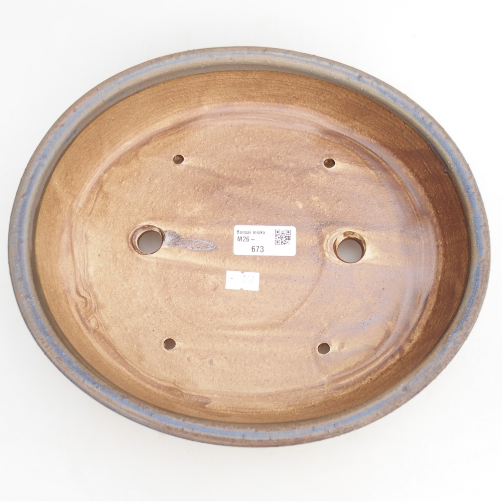 kerámia bonsai tál 28,5 x 25 x 6 cm, kék színben