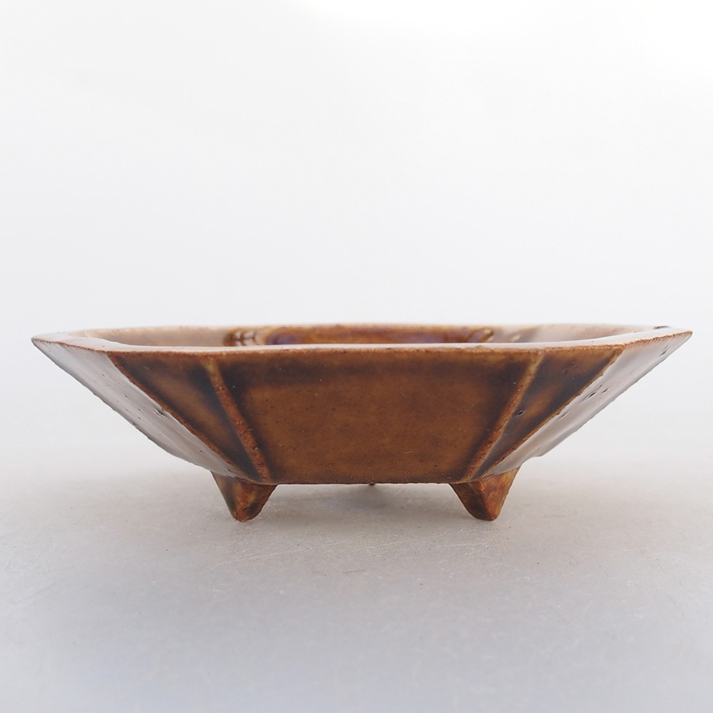 kerámia bonsai tál 8,5 x 8 x 2,5 cm, barna