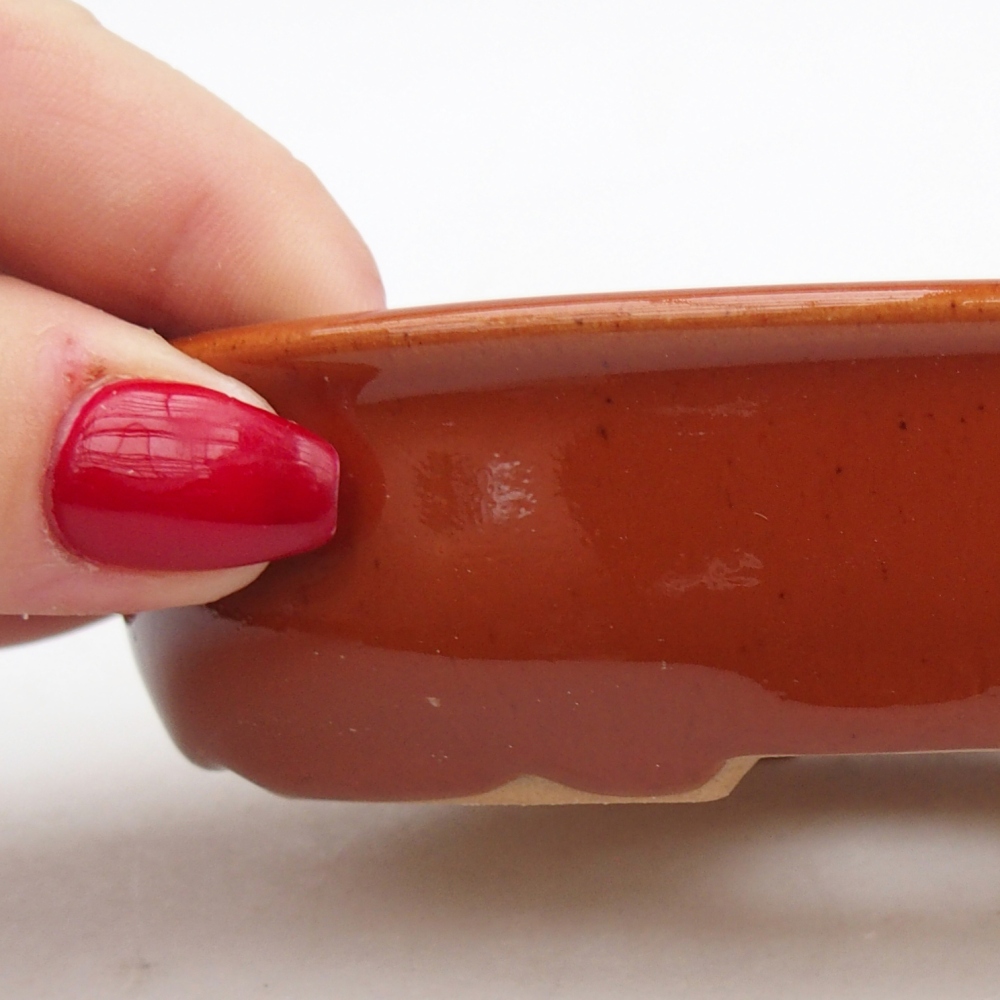 kerámia bonsai tál 12 x 8,5 x 3 cm, barna