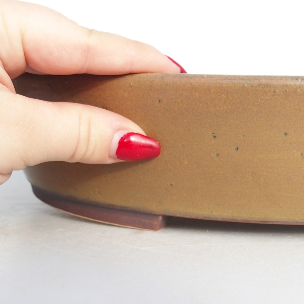 kerámia bonsai tál 31,5 x 28,5 x 6,5 cm, barna