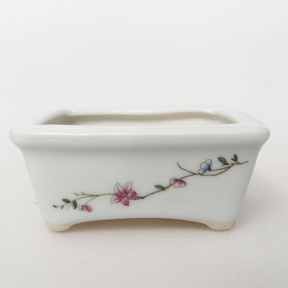 Mini bonsai tál 8 x 6,5 x 3,5 cm, fehér