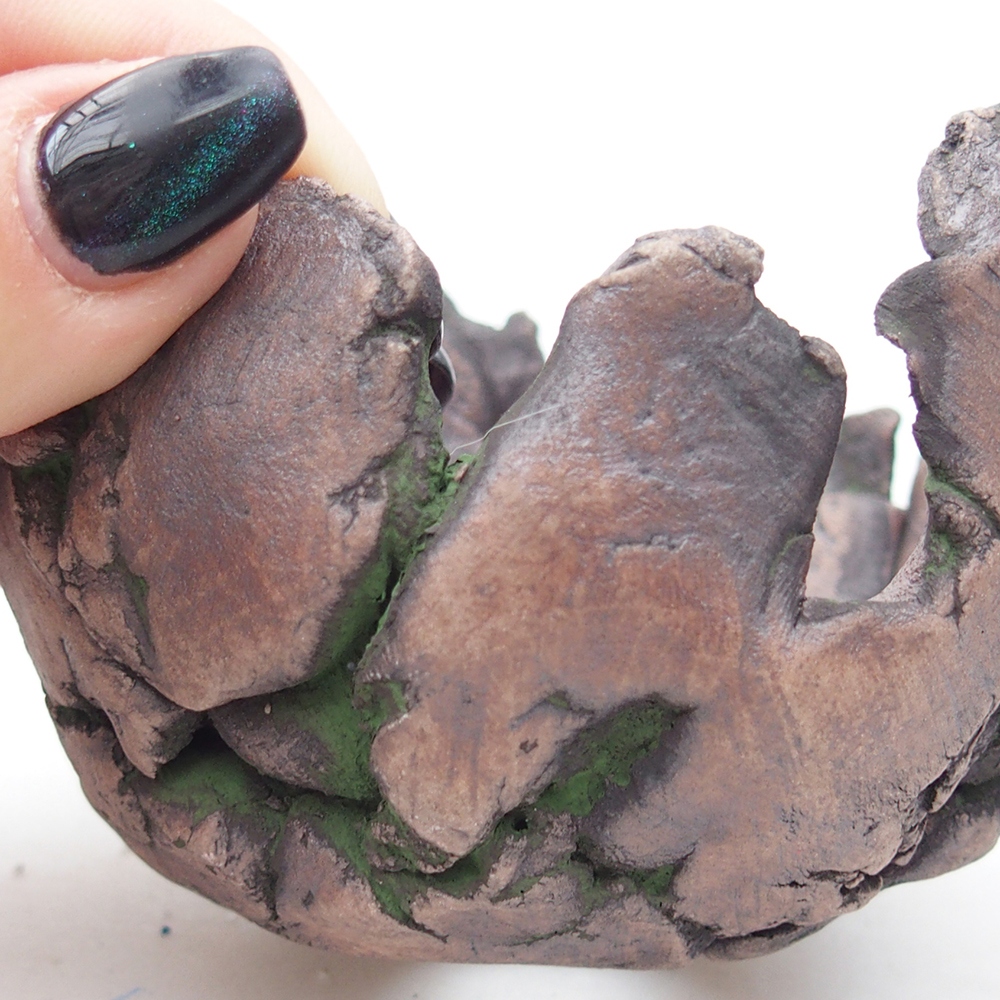 Kerámia kagyló 9,5 x 8,5 x 6 cm , zöld színű