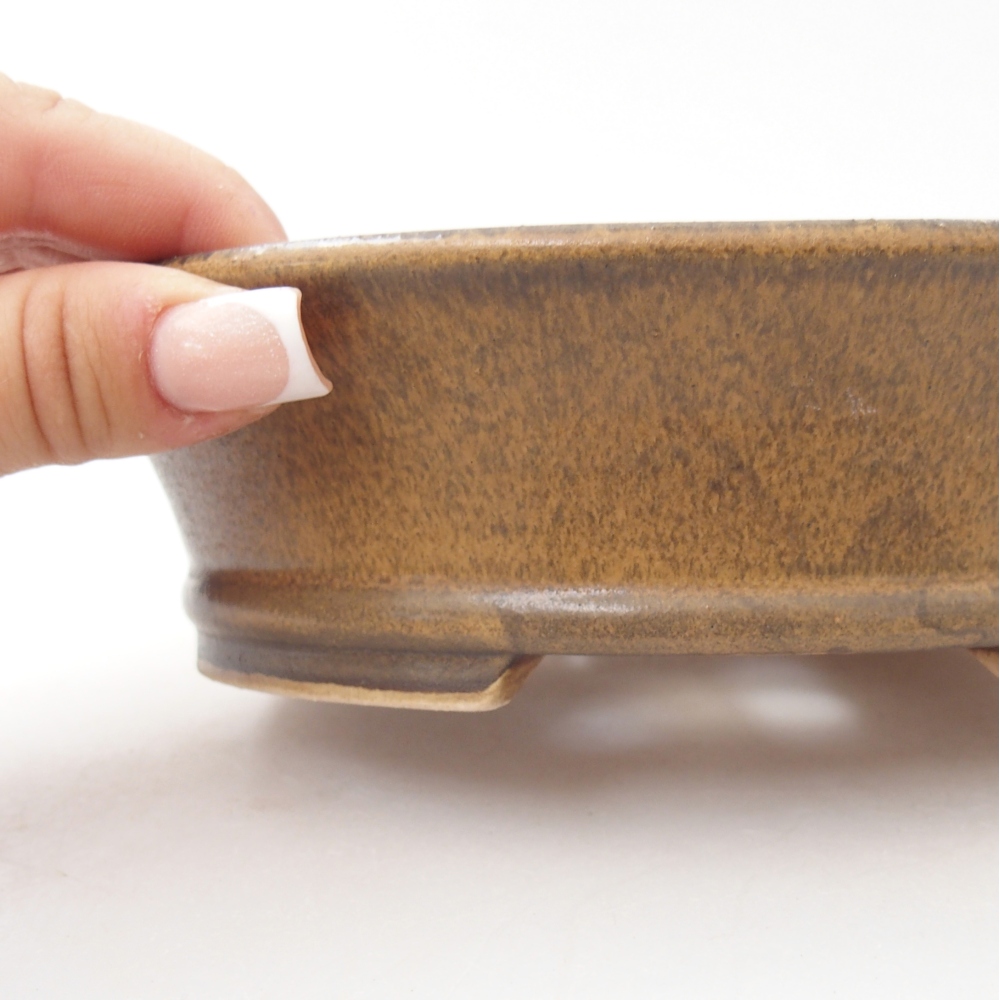 kerámia bonsai tál 17,5 x 16 x 4,5 cm, barna
