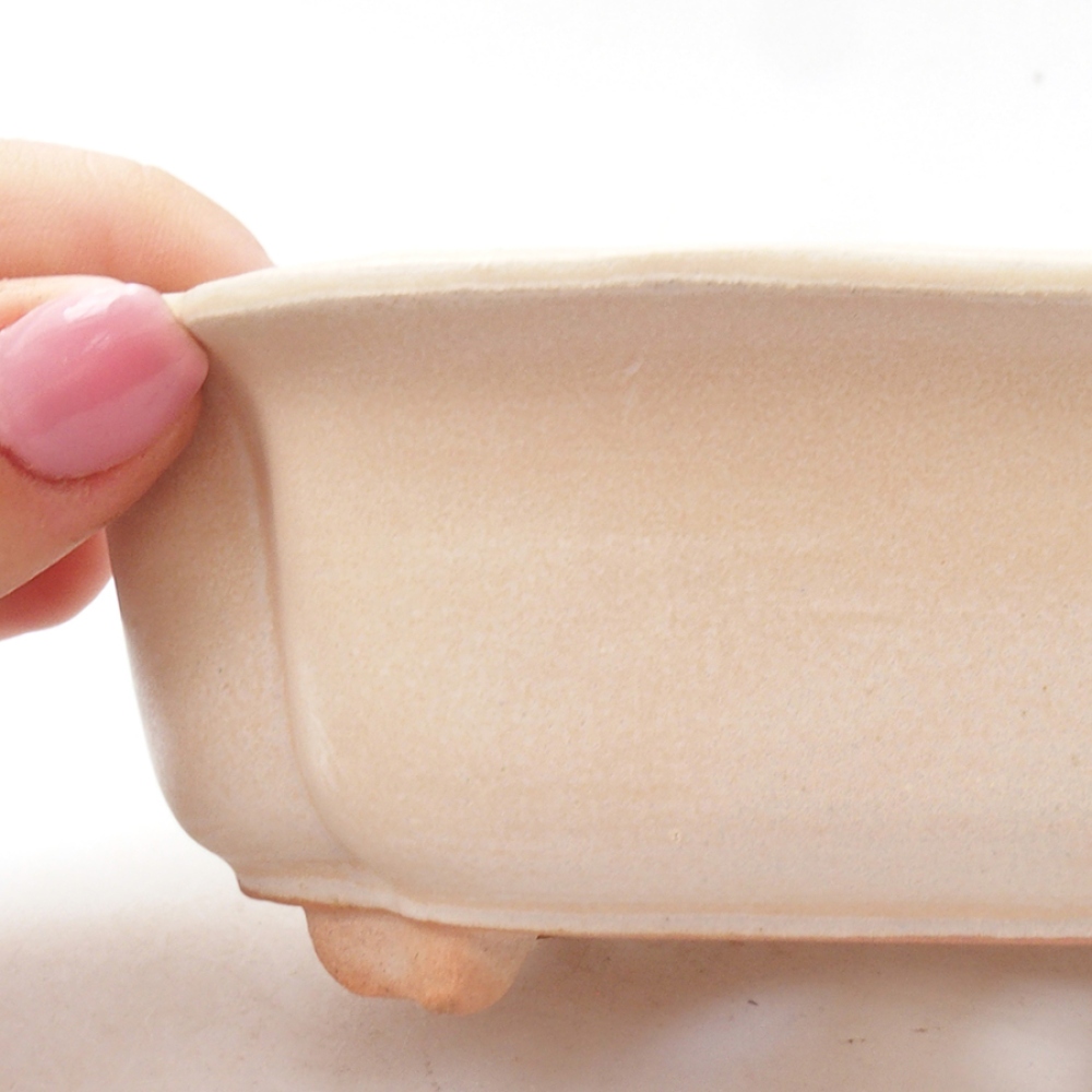 kerámia bonsai tál 13,5 x 10 x 5 cm, bézs színben