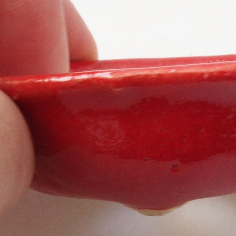 Mini bonsai tál 7 x 7 x 2 cm, piros színben