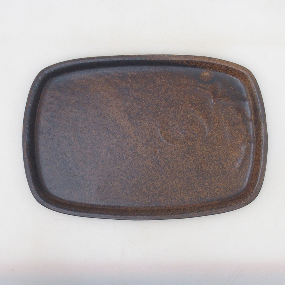 Kerámia tál H10 - 34 x 23,5 x 1,5 cm - barna