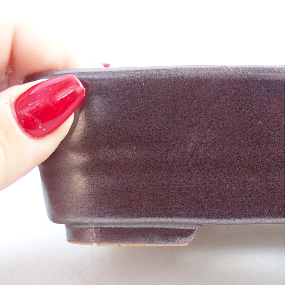 Kerámia bonsai tál 14,5 x 10,5 x 4,5 cm, fém színben