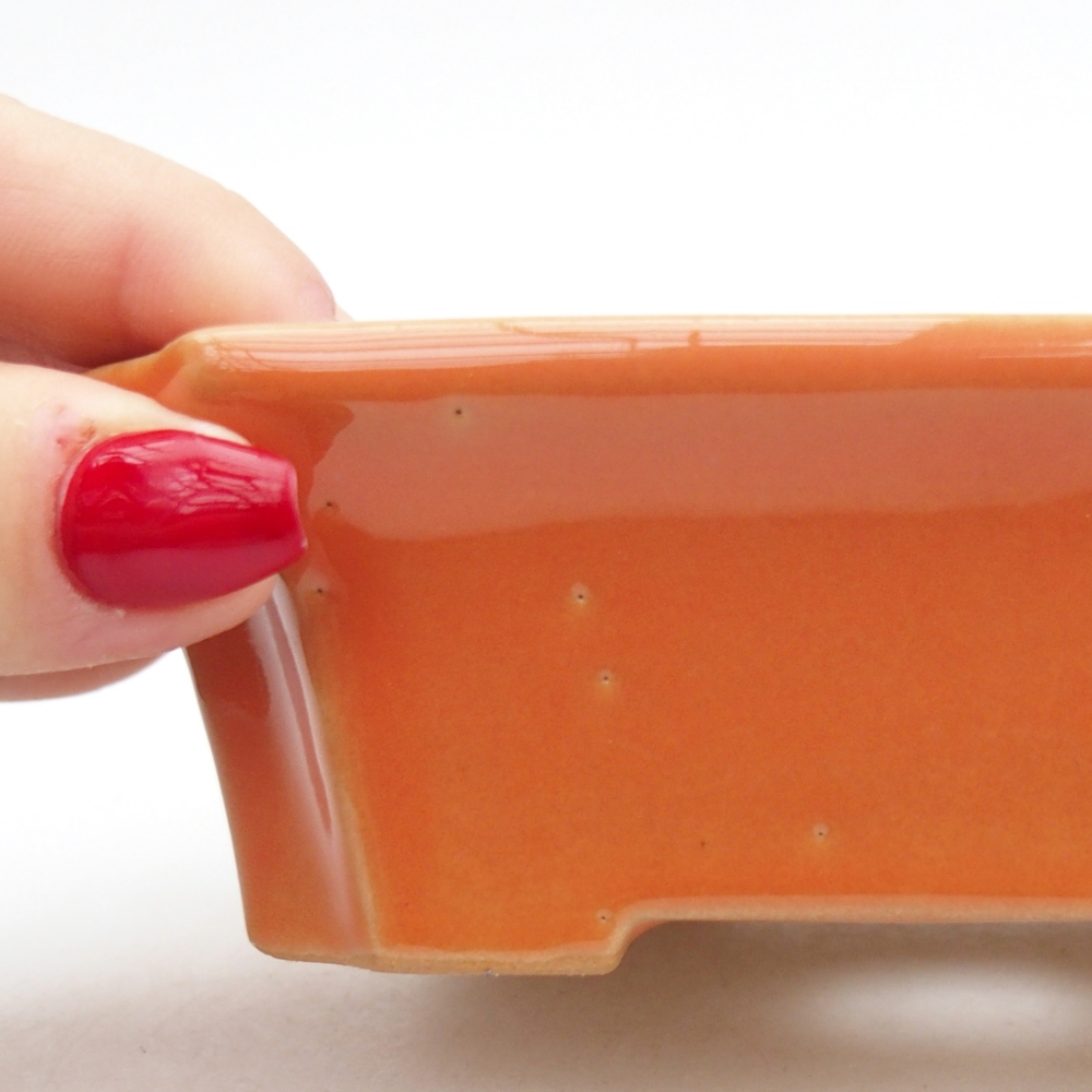 kerámia bonsai tál 13 x 10,5 x 4 cm, narancssárga