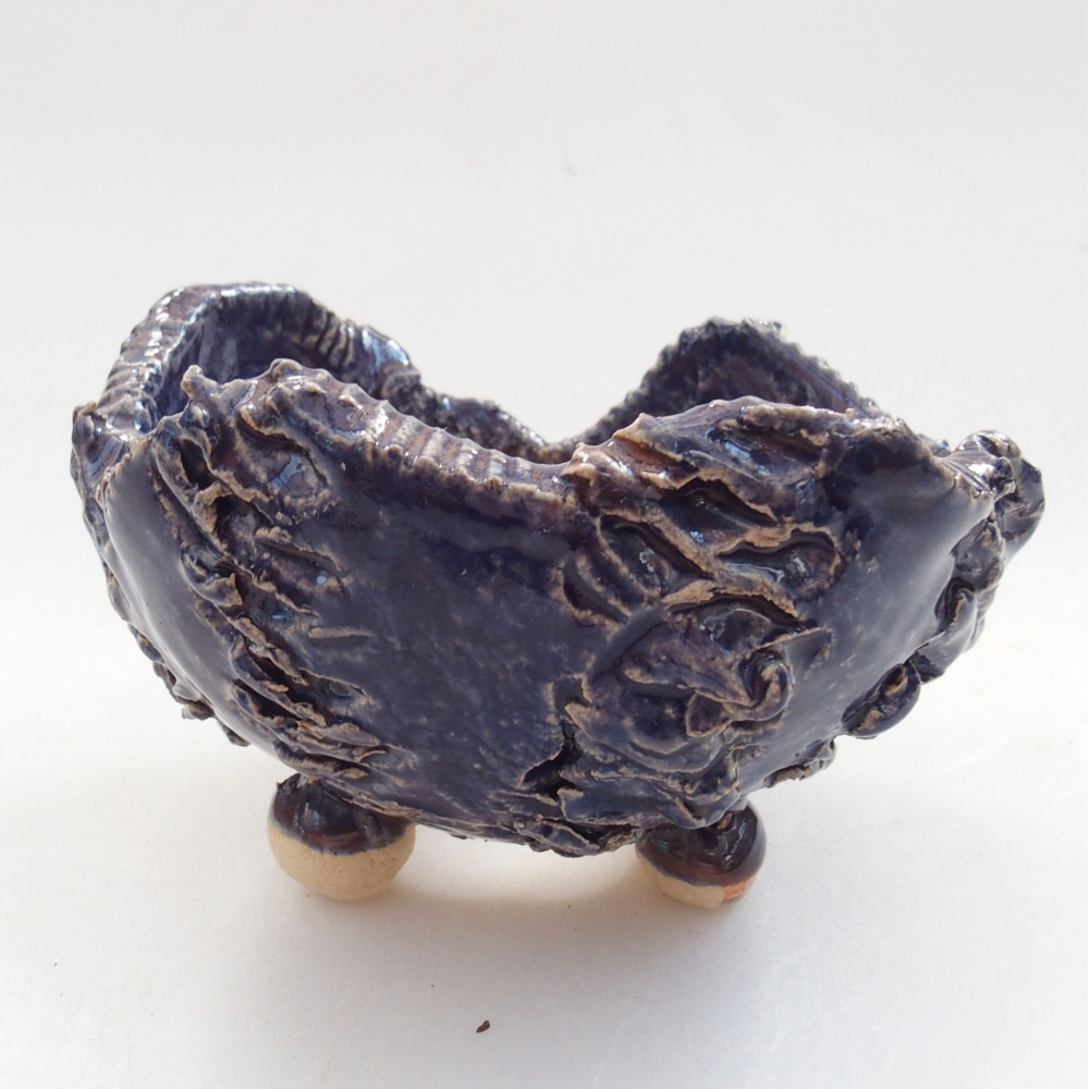 Kerámia kagyló 7 x 7 x 5 cm , kék színű