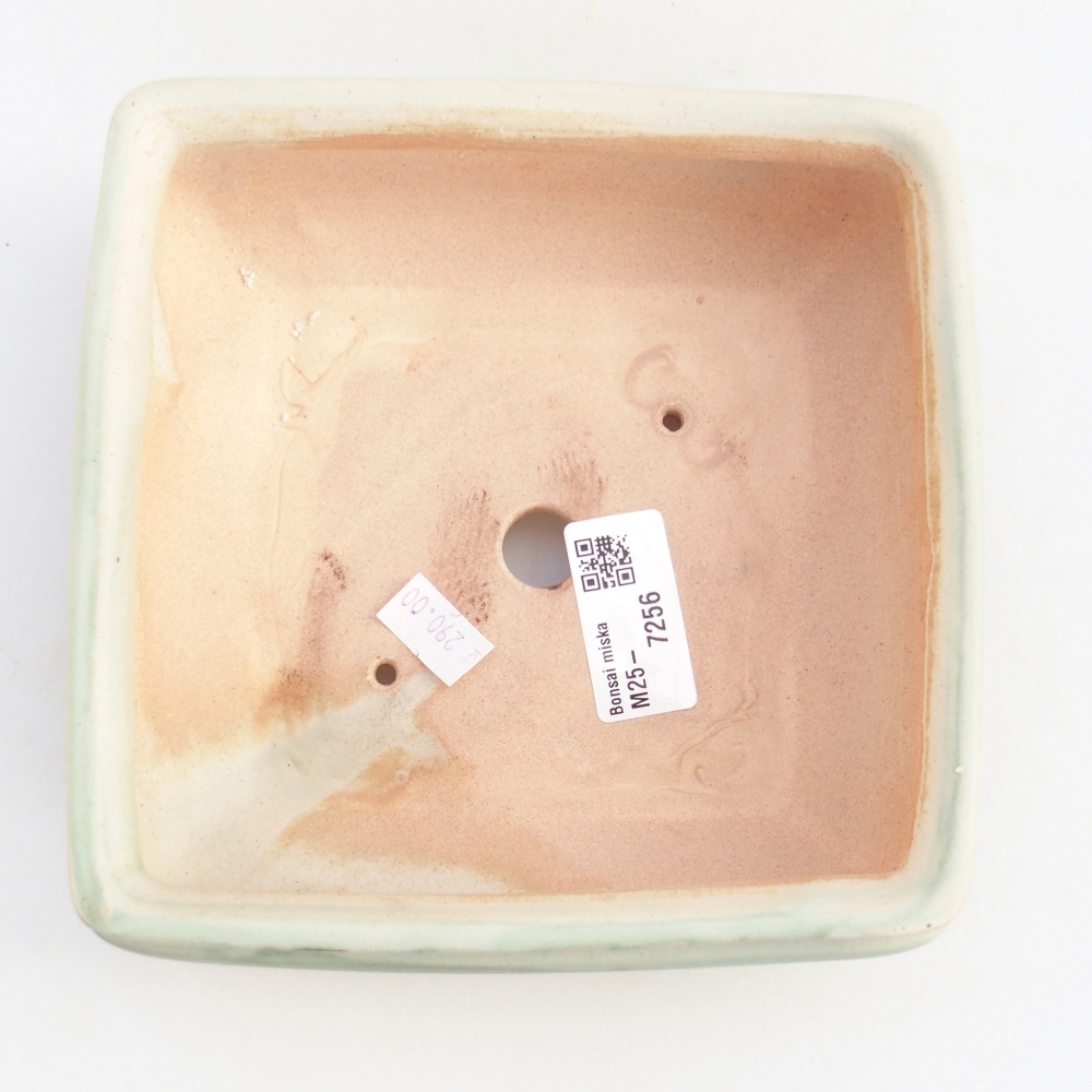 Kerámia bonsai tál 15,5 x 15,5 x 6 cm, zöld