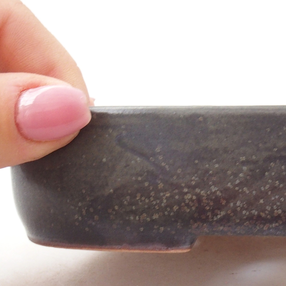 kerámia bonsai tál 16 x 11 x 3,5 cm, szürke