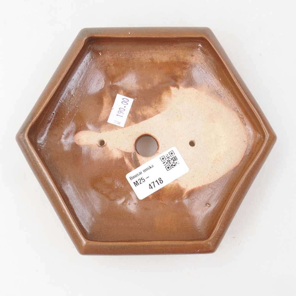 kerámia bonsai tál 17 x 15 x 4 cm, barna