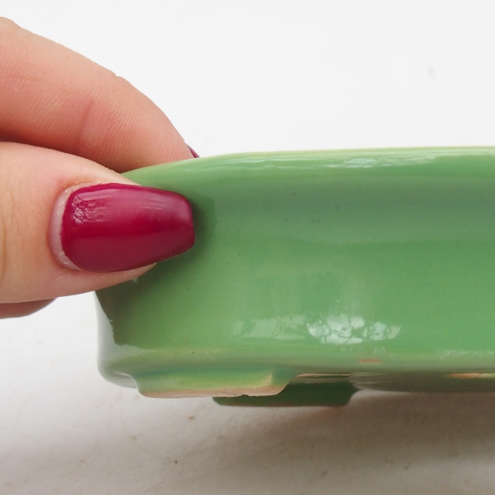 kerámia bonsai tál 13 x 10,5 x 3 cm, zöld