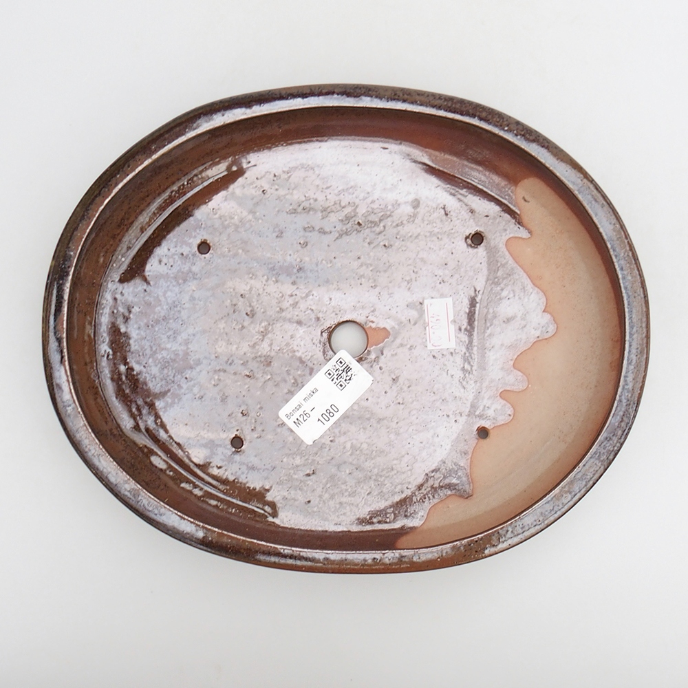 kerámia bonsai tál 24 x 19,5 x 4 cm, barna