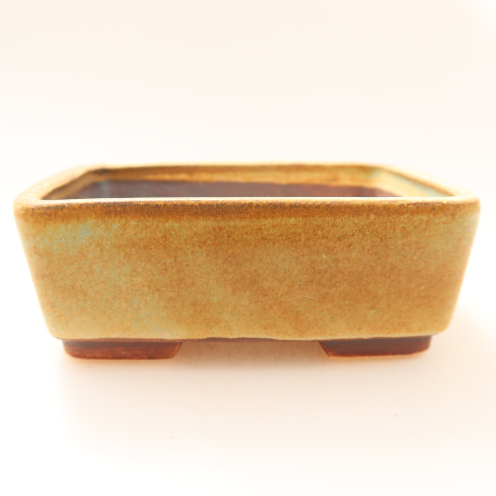Kerámia bonsai-tál 10 x 8 x 3,5 cm, zöld színű