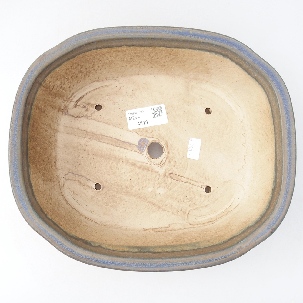 kerámia bonsai tál 24 x 21 x 7,5 cm, kék színben