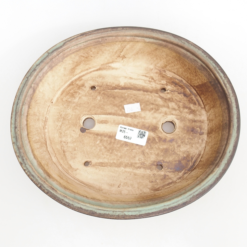 kerámia bonsai tál 28 x 25 x 6,5 cm, zöld