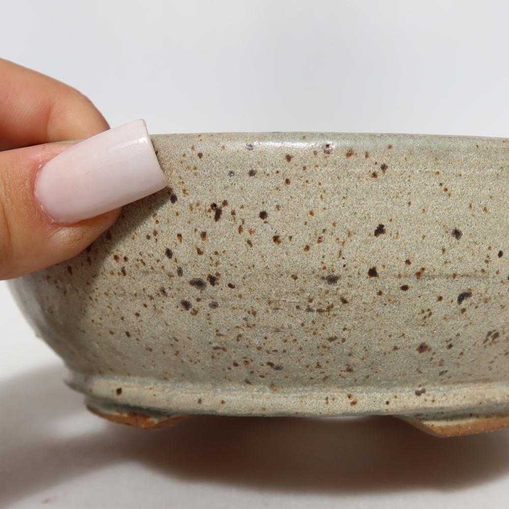 Kerámia bonsai tál 14,5 x 14,5 x 5,5 cm, bézs színben