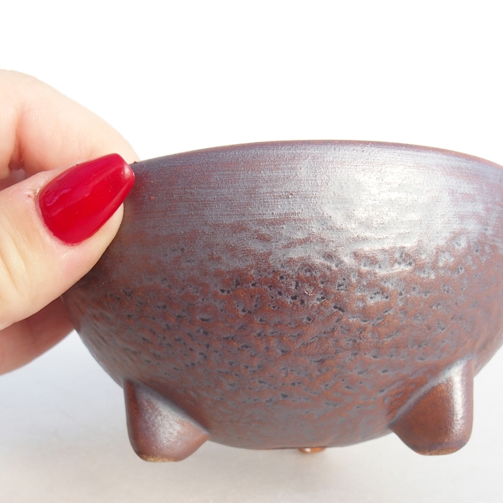 Kerámia bonsai tál 10 x 10 x 5 cm, fém színben