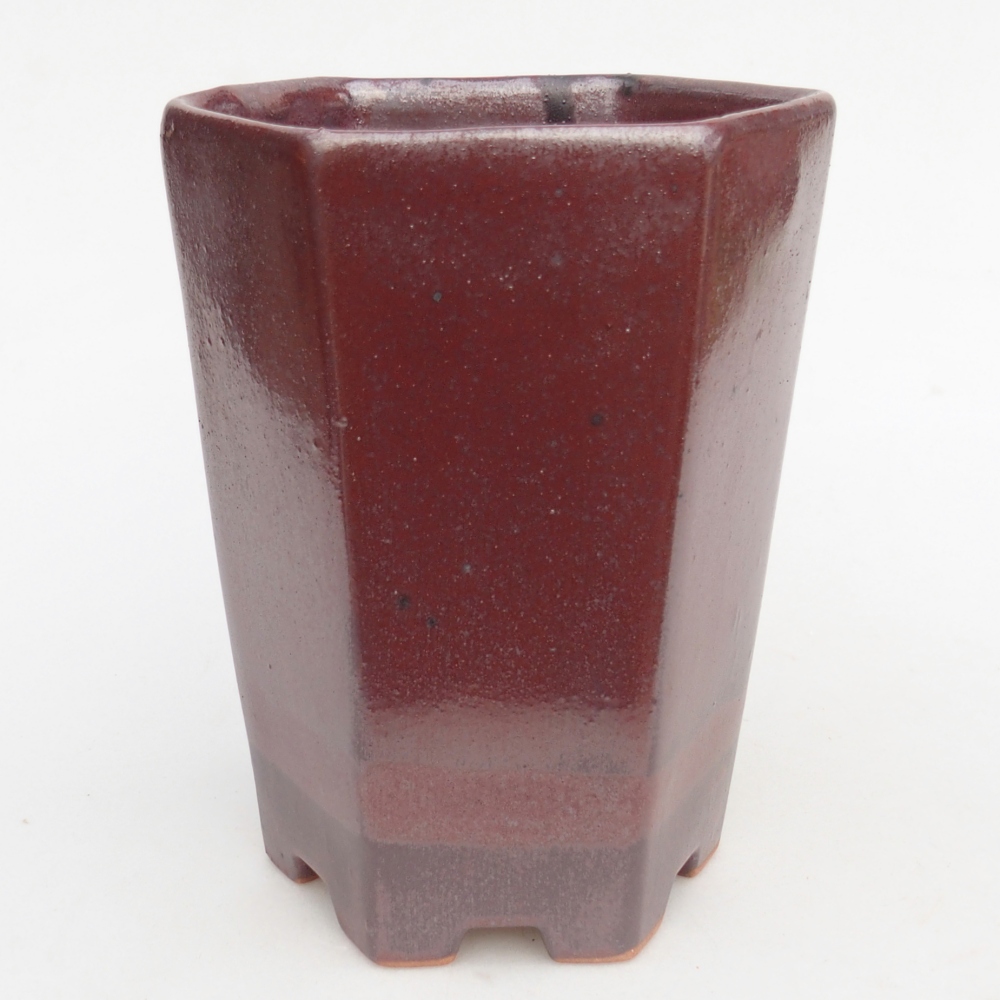 kerámia bonsai tál 12,5 x 11,5 x 16,5 cm, bordó színben