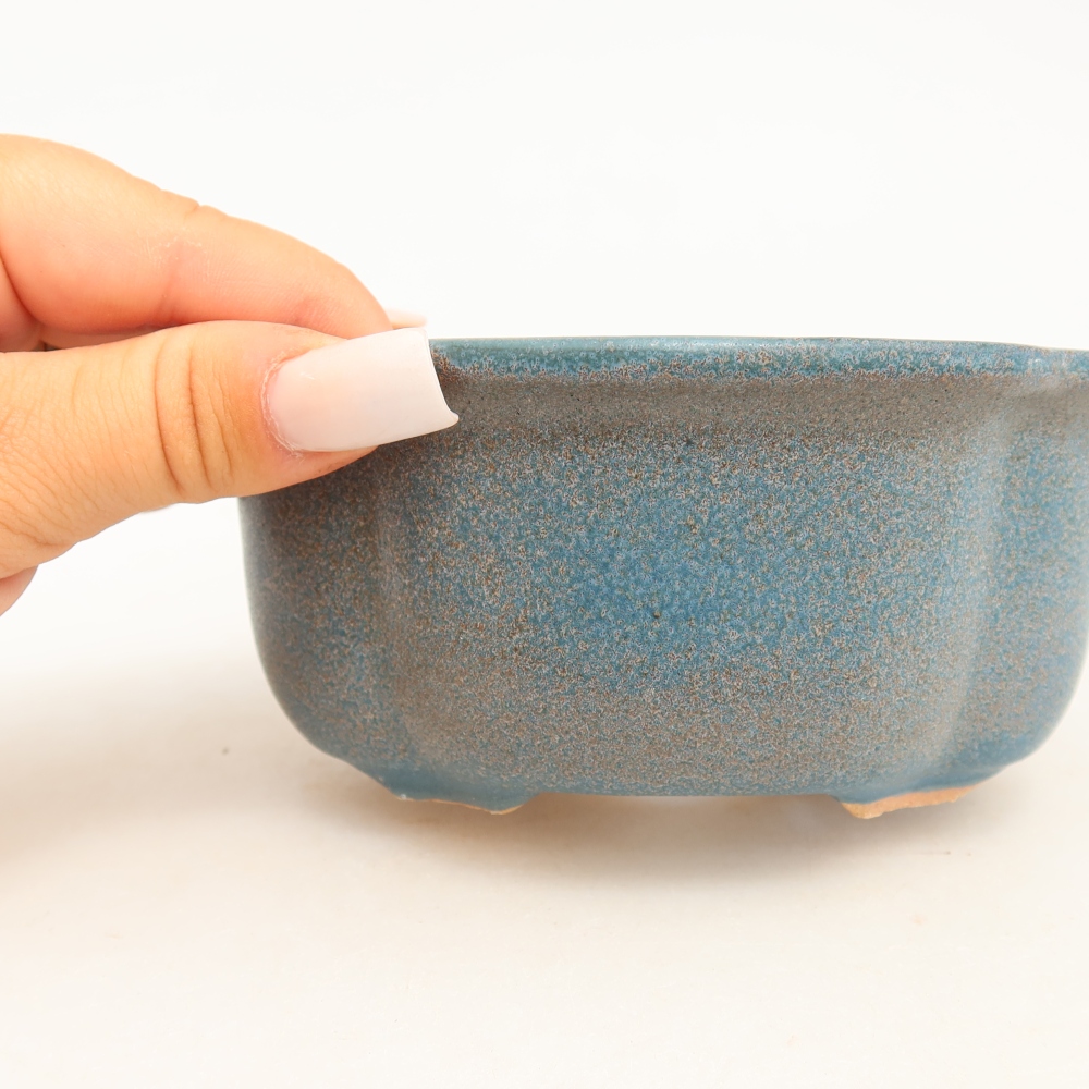 Kerámia bonsai-tál 13,5 x 11 x 6 cm, kék színű